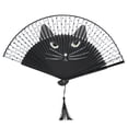 thumbnail image 1 of Cartoon Cat Kung Fu Fan,  Inkjet Pattern Bamboo Folding Fans Bamboo Fan, Fan with Fan Bag for Christmas Gift, 1 of 7