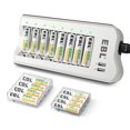 thumbnail image 1 of Baterías recargables y cargador EBL AA 2300 mAh (8 veces) y AAA 1100 mAh (8 veces), 1 of 7