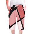 thumbnail image 2 of Puntoco Pantalones cortos casuales para mujer Pantalones cortos casuales para mujer Pantalones rectos con cordón Cintura elástica Pantalones sueltos cómodos con bolsillos, 2 of 5