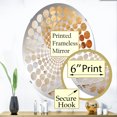 thumbnail image 3 of Designart "Shimmering Beige Pottery Circles" Abstract Spirals Radial Dot Round Wall Mirror - Abstract Oval Printed Decorative Mirror - Multiple Color Options, 3 of 5