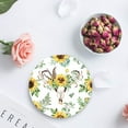 thumbnail image 4 of POGLIP Sunflowers Set of 8 Round Coaster for Drinks, Absorbent Ceramic Stone Coasters Cup Mat with Cork Base for Home Kitchen Room Coffee Table Bar Decor, 4 of 5