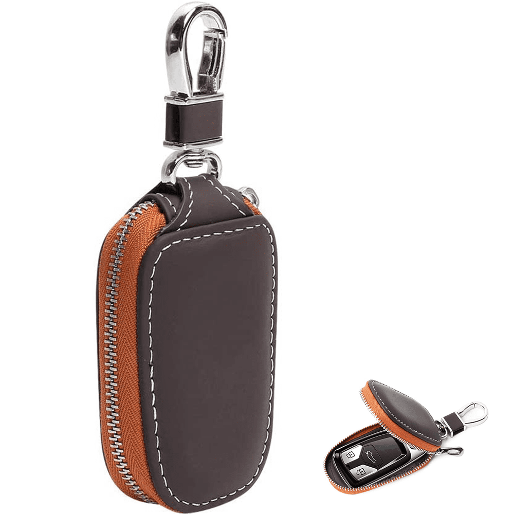 STILORD 'Lenn' RFID Key Pouch Leather Vintage Holder with Ring Elegant Coin Wallet Faraday Bag for Car Keys Leather Purse Organiser Colour:Black