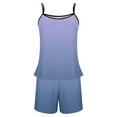 thumbnail image 5 of Bovxnpu Womens Plus Size Pajama Sets, 2 Piece Loungewear For Women, Womens Gradient Sling Sleeveless Tank Splicing Shorts Casual Pajamas Set XL, 5 of 5
