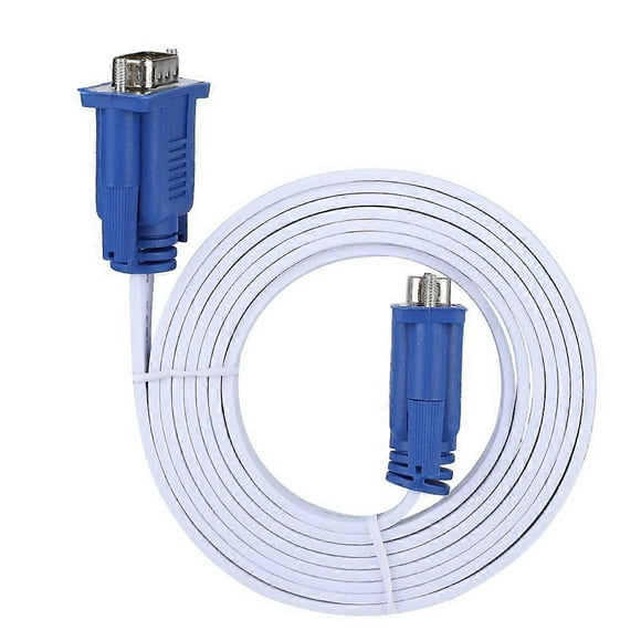 1.8m VGA 3+6 Pure Copper 15-Pin Male to Male Flat Monitor Computer Cable Connection Line