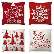 BadPiggies 18"x18" Christmas Snowflake Throw Pillow Covers Decorative Couch Pillow Cases Cushion Cover Xmas Gift