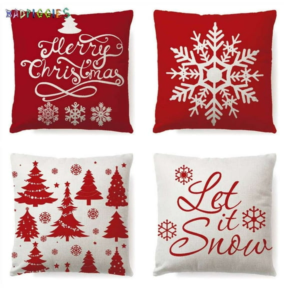 BadPiggies 18"x18" Christmas Snowflake Throw Pillow Covers Decorative Couch Pillow Cases Cushion Cover Xmas Gift