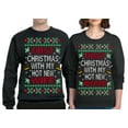 thumbnail image 2 of First Christmas With My Hot New Husband Wife Classic Newlywed Matching His and Hers Couples Sweatshirt Christmas Matching Couple Crewneck Sweater, 2 of 6