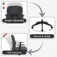 thumbnail image 5 of Dayalane Modern Adjustable Office Chair, Swivel Fabric Ergonomic Task Chair with Armrests, 90-120° Tilt Function and Wide Cushion Desk Chair for Home/Bedroom/Study/Office/Conference Room, Grey, 5 of 10