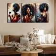 thumbnail image 3 of Black Women Wall Art Abstract African woman portrait Canvas Wall decor pictures The Red Wine glass Girl Poster Prints Paintings for Modern Home Decoration Und (12inx16in posters), 3 of 7