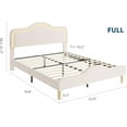 thumbnail image 2 of Full Size Upholstered LED Bed Frame with Adjustable Headboard and Footboard, Velvet Princess Platform Bedframe for Kids/Girls, Wooden Slats Support, No Box Spring Needed, Easy Assembly, Beige, 2 of 9
