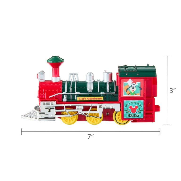 Disney Mickey Mouse Christmas Train Set, 12 Piece, Red Plastic, by
