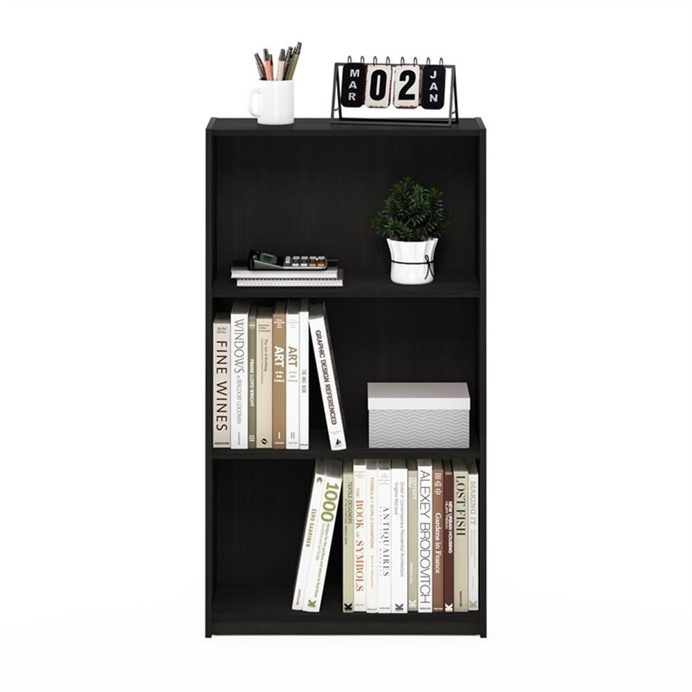 Furinno Basic 3 - Tier Bookcase Storage Shelves, Espresso, Adult