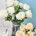 thumbnail image 2 of 10 Heads Artificial Roses Wedding Home Table Decoration Long Bouquet Arrangement Fake Plants Valentine'S Day Gift, 2 of 6