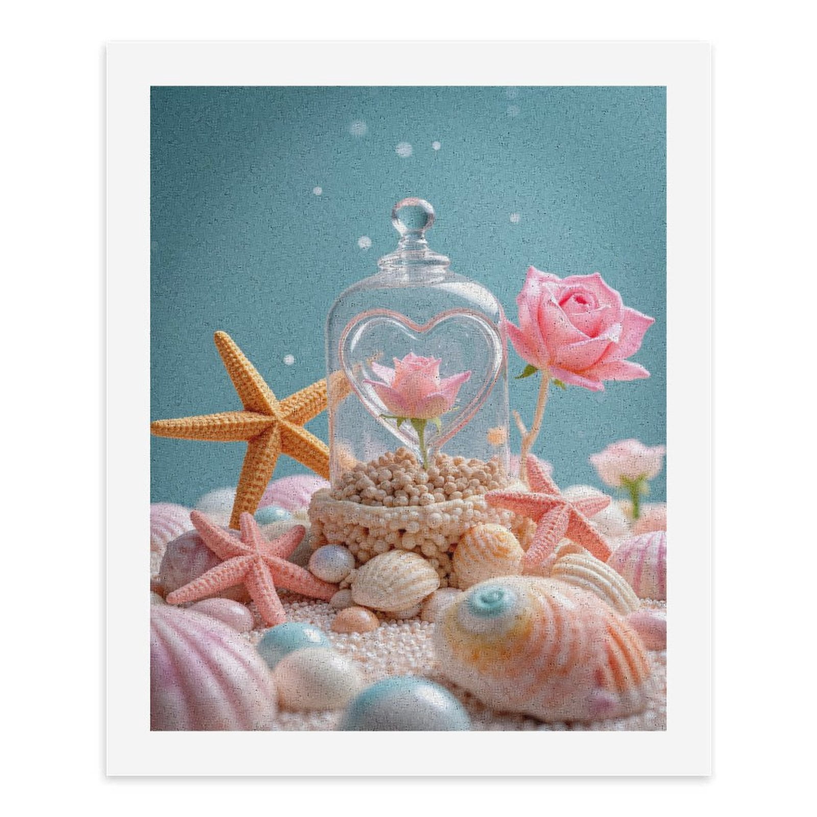 Paint by Numbers Kit for Adults, Serene Rose Beach Shells Display Paint by Numbers, Easy Paint by Numbers Kit for Adults Beginner, DIY Adult Paint by Number Kits on Canvas, 12x16in Home Decor