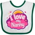 thumbnail image 3 of Inktastic I Love My Nanny Grandchild Girls Baby Bib, 3 of 4