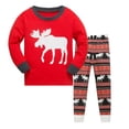 thumbnail image 1 of Pijamas de Papá Noel para niños y niñas, ropa de dormir de manga larga y pantalones de algodón, de 2 a 7 años, 1 of 4
