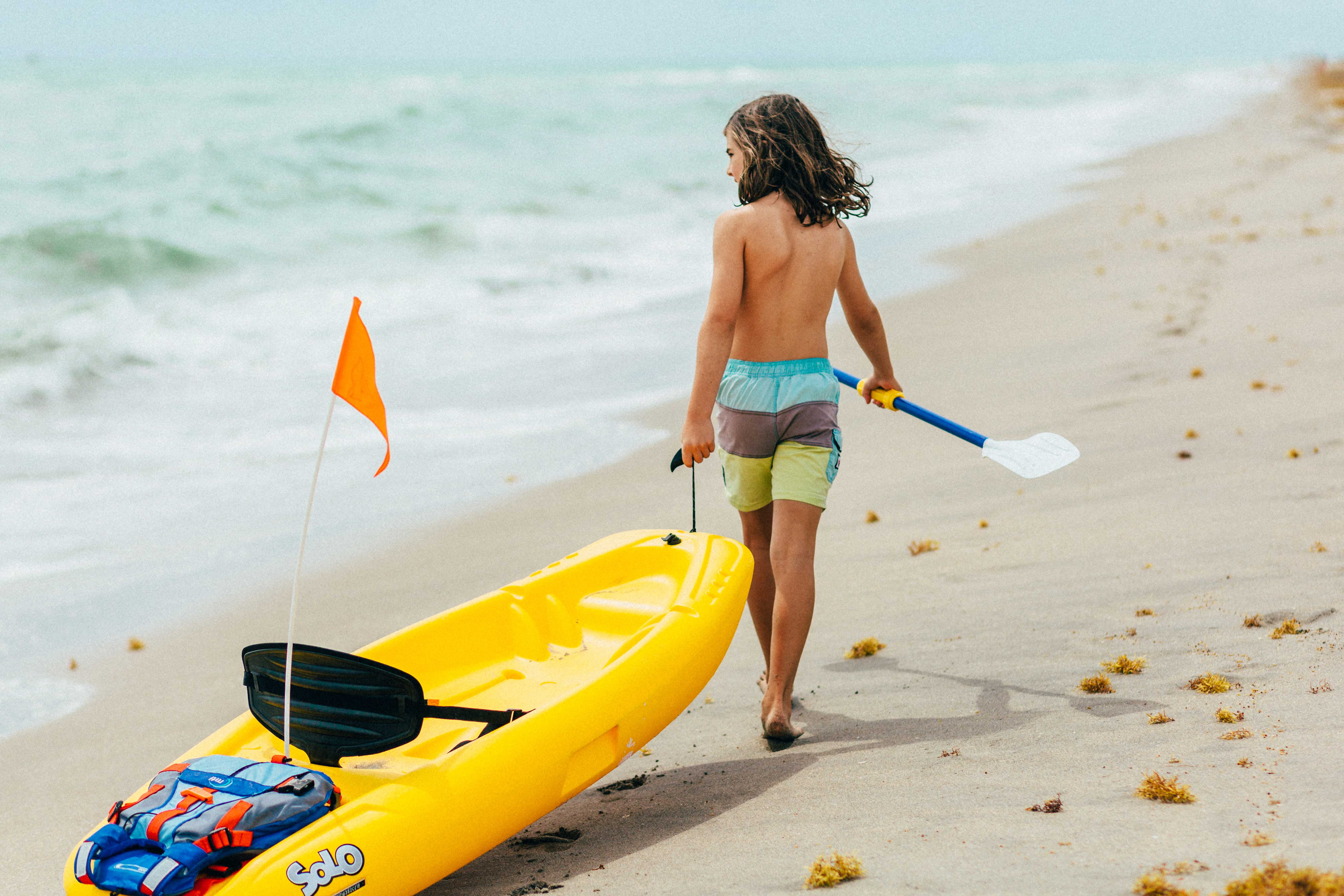 Pelican - Solo - Sit-on-top Recreational Kayak - Youth Kayak - Paddle Included - 6 ft - Mango