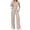 B-Khaki, variant on Two Piece Sets for Women Fall Long Sleeve Ruched Tops and Wide Leg Pants Tracksuit Outfits Ladies Fashion Casual Lounge Sets