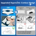 thumbnail image 3 of Ergonomic Cervical Memory Foam Pillow for Neck Pain Relief, Orthopedic Contour Pillow with Breathable Cover, for Side, Back, and Stomach Sleepers, Queen Size 23.6"x14.2"x4.7", Blue, 3 of 9