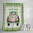 thumbnail image 4 of Spring Easter Small Stall Shower Curtain, Waterproof Shower Curtains for Bathroom, Easter Eggs Bunny Truck Botanical Green Plaid Washable Fabric Bath Curtain for Bathtub with Hooks 36x72 Inches, 4 of 9