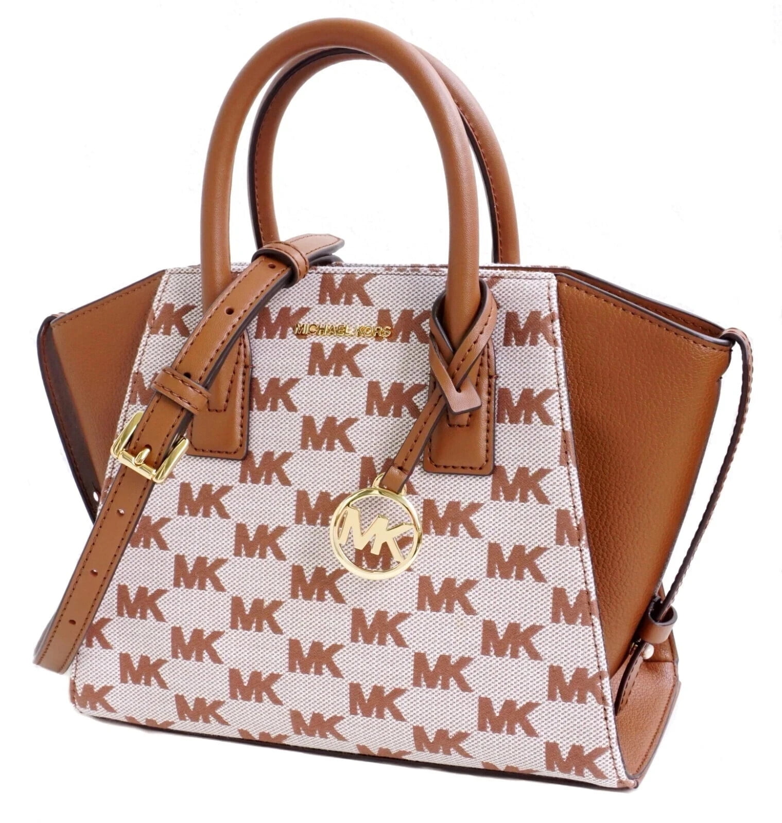 Michael Kors Avril Small Signature Logo Jacquard Satchel Shoulder