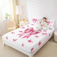 thumbnail image 4 of Feelyou Dreamy Pink Bow-tie Twin Sheet Sets, Butterfly Animal Bedding, 3-Piece, 4 of 7