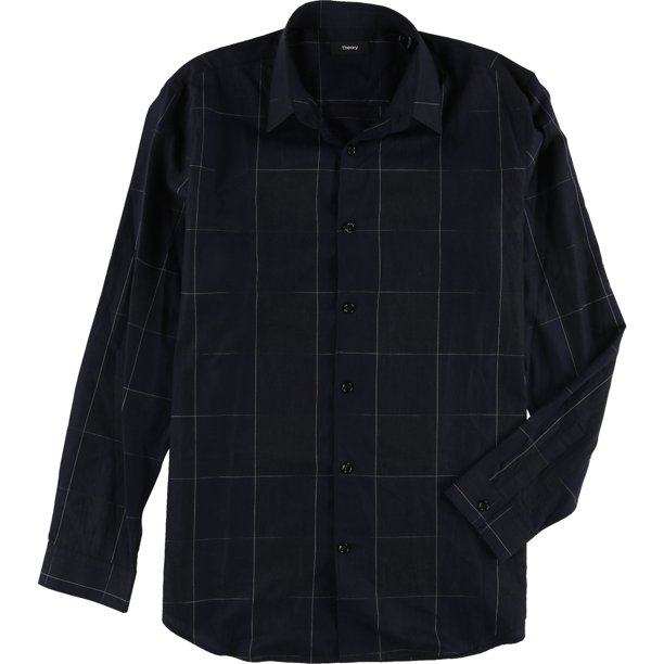 Camisa con Botones Theory para hombre color negro grande