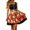 Red, variant on Unir Women Oktoberfest Hop Print High Waist Bow Tie Apron Skirt Flared Satin Festival Mini Bottom 1PC S-M-L