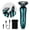 Chromed Green, variant on Scootworks Electric Razor for Men, Waterproof Cordless Electric Shaver, Wet Dry Adjustable Speeds Beard Trimmer Grooming Kit with LED Display, Fast Charging