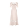 thumbnail image 6 of Dresses for Women 2026 Plus Size Fashion Square Neck Short Puff Sleeve Smocked Tie Back Beach Vacation Flowy Long Maxi Dress, 6 of 9