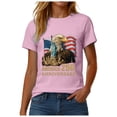 thumbnail image 4 of CAICJ98 Women's 250th Anniversary Crew-Neck T-Shirt Faith USA 250 Years Patriotic Eagle Graphic Shirts Women (Pink,XL), 4 of 8