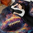 thumbnail image 4 of Castle Fairy Football Print Twin Bedding Sets 7-Piece for Boys Girls,Hippie Graffiti Splash Bedding Comforter Set Microfiber,Sport Rugby Gamer Breathable Sheet Sets,Super Cozy Room Decor,Reversible, 4 of 8