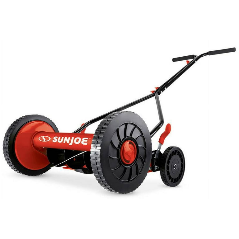 Sun Joe MJ503M-RED Manual Reel Mower, 14-Inch, Quad Wheel