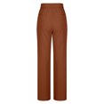 thumbnail image 4 of uublik Ankle Pants for Women Coffee with Pockets High Waisted Slim Stretch Pants for Women Travel Work Casual, 4 of 5