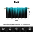 thumbnail image 6 of Teal and Black Kitchen Valance Curtain for Window Turquoise Aqua Ombre Abstract Gothic Mens Striped Small Short Home Living Room Bedroom Bathroom Drapes Fabric 1 Panel, 52" W x 18" L, Modern, 6 of 6