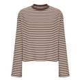 thumbnail image 6 of Neewe Women Oversized Striped Crewneck Tops Long Sleeve Color Block Lightweight Pullover Tops Casual Loose Workout Shirt, 6 of 8