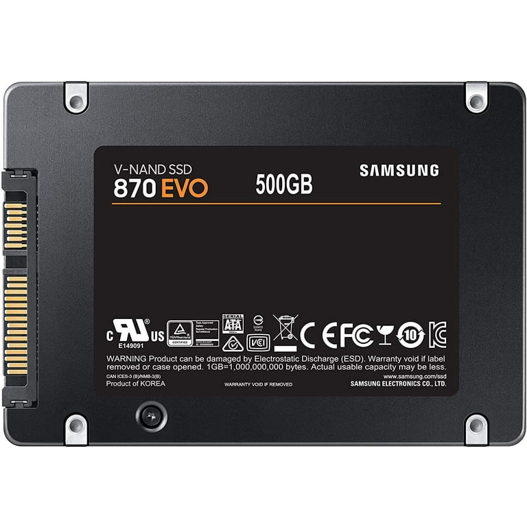 Samsung 870 EVO Internal Solid State Drive 500GB SATA III MZ 77E500BAM -  Office Depot