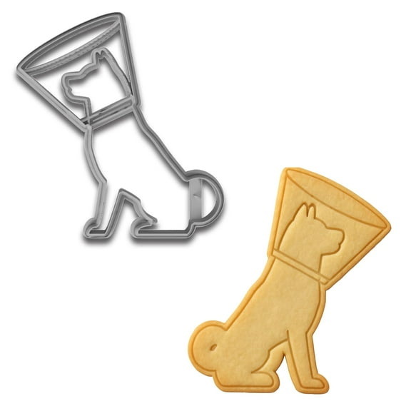 Cone of Shame Dog Cookie Cutter - 4x3.67 Inches, Hilarious Veterinary-Themed Baking Mold