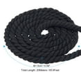 thumbnail image 2 of Unique Bargains Natural Twisted Cotton Rope 5/8 Inch x 66 Feet 3 Strand Tug of War Rope with Sealing Tape Black, 2 of 5