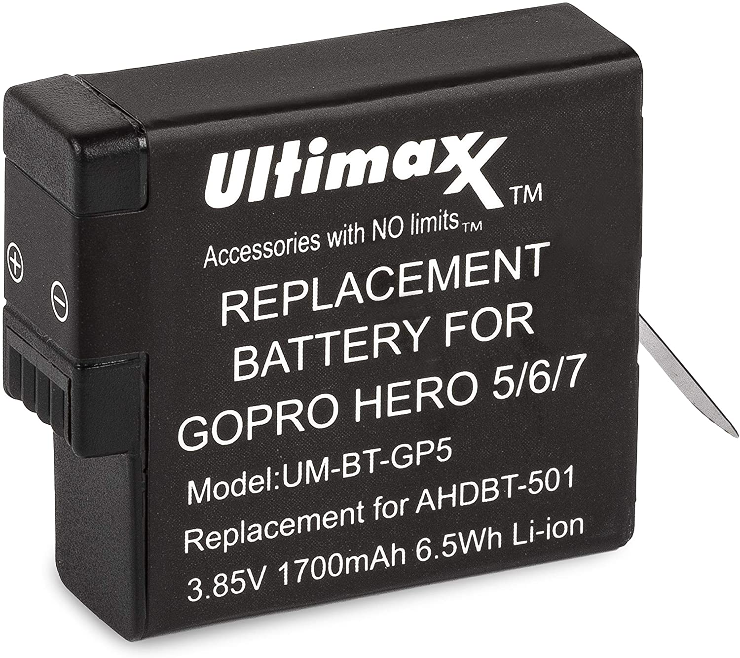 Ultimaxx Dual USB Battery Charger for GoPro Hero 5, 6, 7, 8 Batteries with 2X Extended Life Replacement Batteries (1700mAh / 3.85V / 6.5Wh) for Use with GoPro HERO5, HERO6, HERO7 & HERO8 Action Cams - image 2 of 7