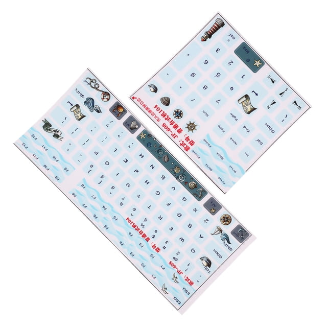 Autocollants de Clavier, Processus Givré Matériau PVC Motif Clair et Beau Autocollants de Clavier pour Ordinateur de Bureau pour Ordinateur Portable