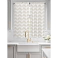 thumbnail image 4 of Cream Stripe Bedroom Curtains 63 Inches length, Modern Abstract Waves Beige Striped Window Treatment Curtain Drapes, Rod Pocket Curtain Panels for Living Room Kitchen, 42"x63", 2 Panels, 4 of 7