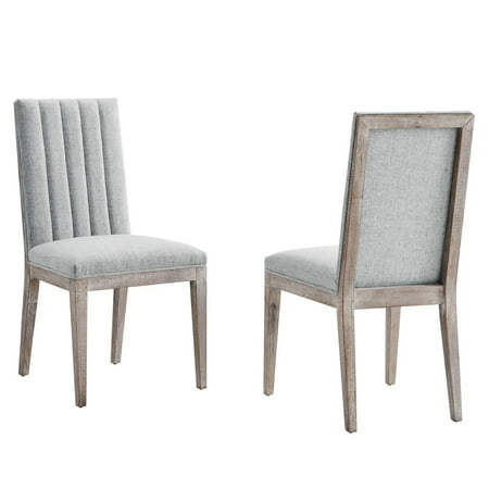 French Vintage Tufted Fabric Dining Side Chairs Set of 2