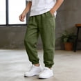 thumbnail image 2 of YDFCWX Boy Sweatpants Straight Leg Open Bottom Casual Boys Sweatpants Athletic School Pants with Pockets AG,11-12 Years, 2 of 4