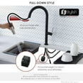 thumbnail image 4 of Stylish 17 ¼" Ht Single Handle Matte Black & Silver Pull Down Kitchen Faucet K-141NS, 4 of 11
