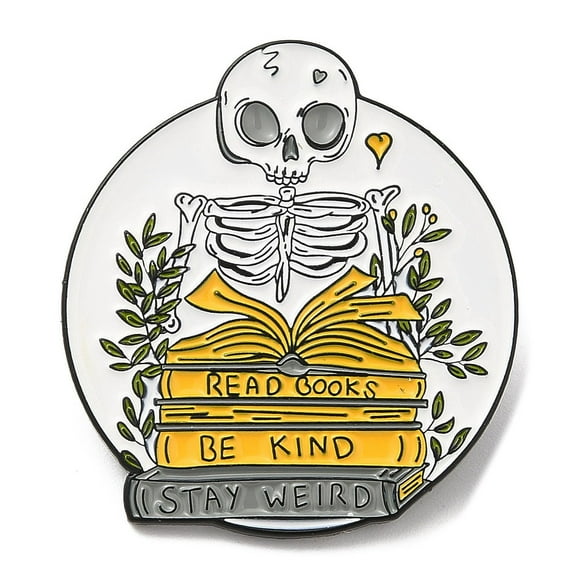 10pc Halloween Skull Enamel Pin Electrophoresis Black Zinc Alloy Brooch for Backpack Clothes Book 30x27x2mm