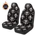 thumbnail image 3 of Uorisanigo Universal Car Seat Covers, Soft Auto Bucket Seat Covers Fluffy Furry Skull Print Car Seats Cover Cushion Accessories for Women, Set of 2, 3 of 7