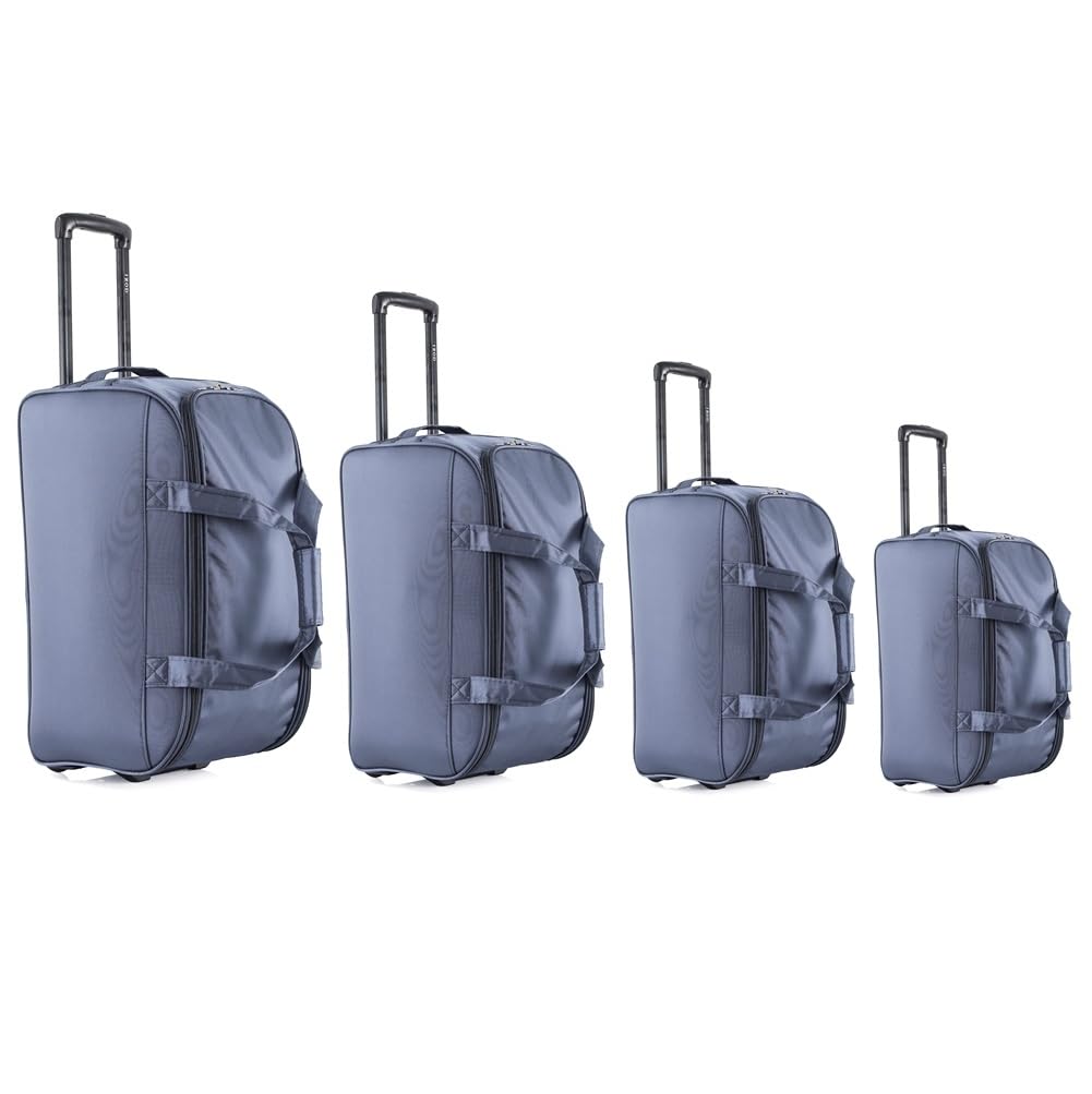 IZOD Gavin Soft shell Lightweight Duffel Rolling Bag 4 Piece Set (Grey)
