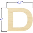 thumbnail image 2 of Pack of 1, 4 Inch x 1/4 Inch D Wood Letters in The Copperplate Gothic Bold Font for Wood Craft Project, Children or Adult Art Work, Home and Holiday Décor and DIY Fun, Made in USA, 2 of 2