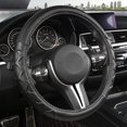 thumbnail image 1 of Car Steering Wheel Cover with Wave Pattern Anti-Slip Design, 15 inch Universal - Black Line, 1 of 8